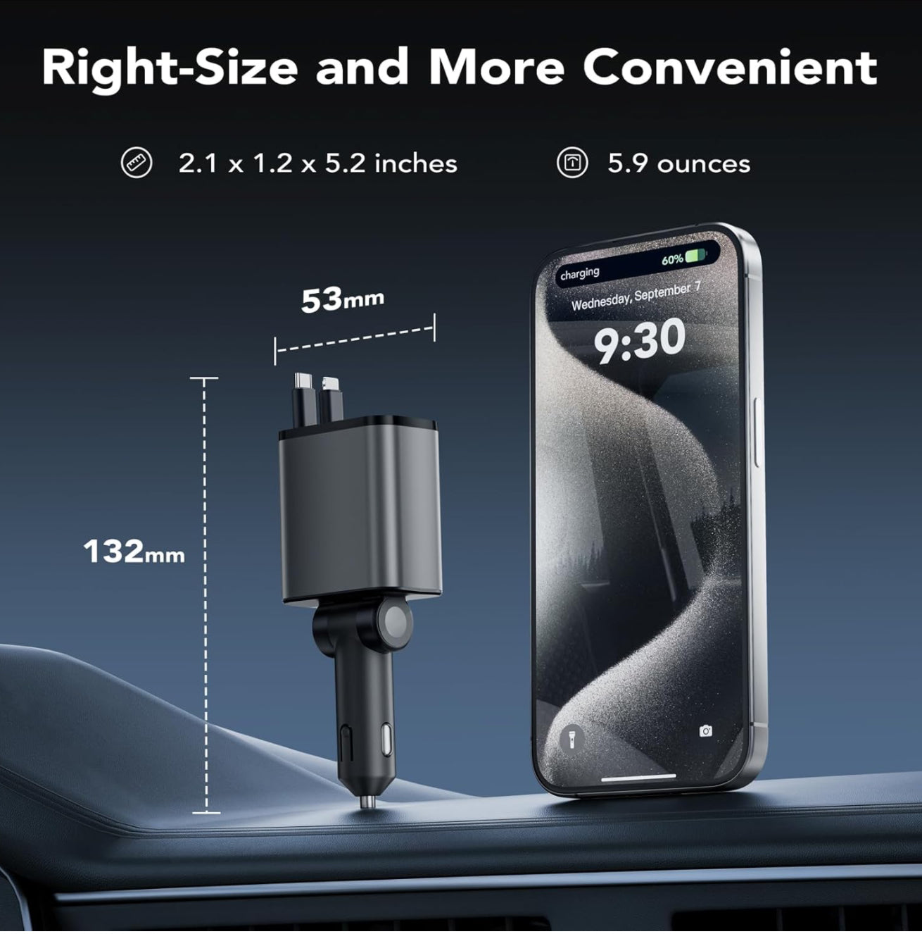 Retractable car charger