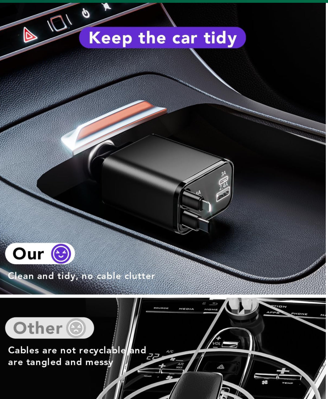 Retractable car charger